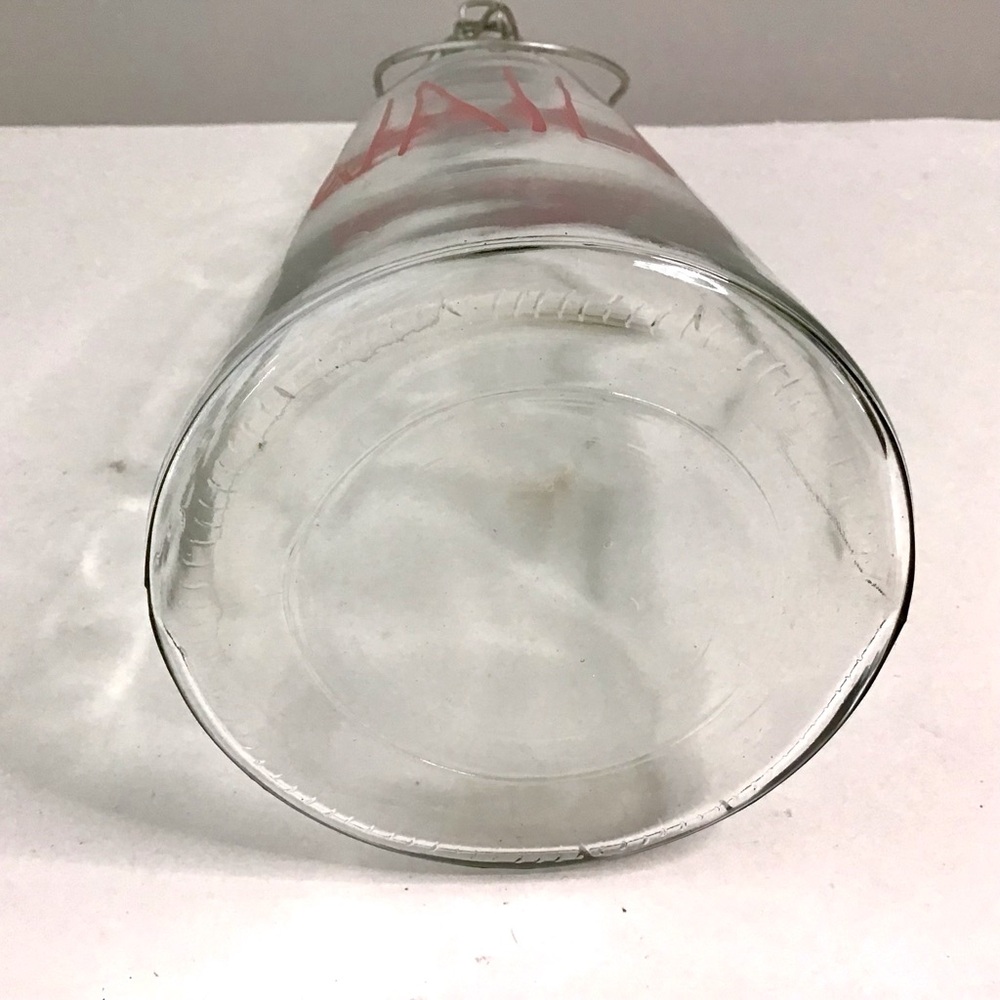 Threshold Clear Glass WATER Bottle Red Lettering Bail & Trigger Lid Farmhouse - Picture 9 of 9